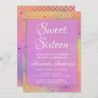 Meerjungfrau Lila, rosa und gelb Süße 16 Geburtsta