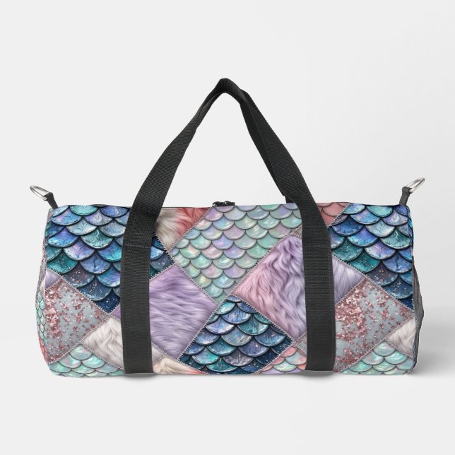 Meerjungfrau Märchen Glitter-Monogramm-Tasche Duffle Bag (Vorderseite)