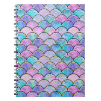 Meerjungfrau Maßstab Japanisches Wasserfarbmuster Notizblock