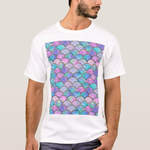 Meerjungfrau Maßstab Japanisches Wasserfarbmuster T-Shirt