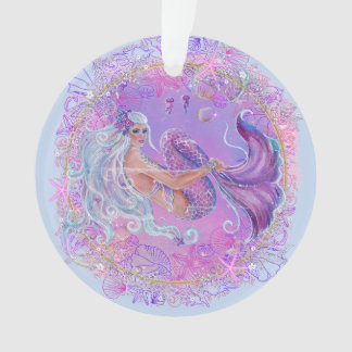 Meerjungfrau mit Blume und Kunstwerken von Renee Ornament