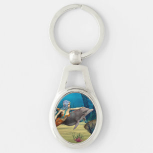 Meerjungfrau mit Delfin Schlüsselanhänger