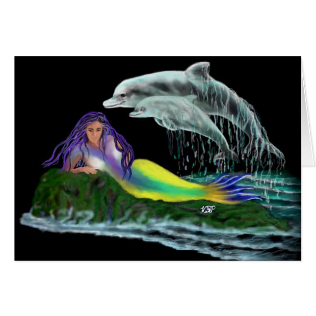 Meerjungfrau mit Delfinen (Vorderseite (Horizontal))