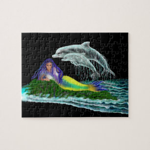 Meerjungfrau mit Delfinen Puzzle