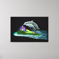 Meerjungfrau mit Delphinen