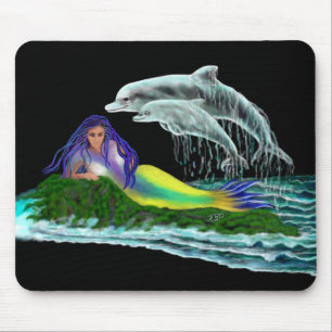 Meerjungfrau mit Delphinen Mousepad
