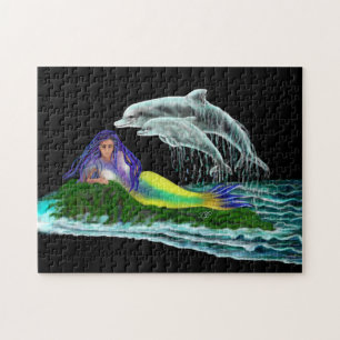 Meerjungfrau mit Delphinen Puzzle
