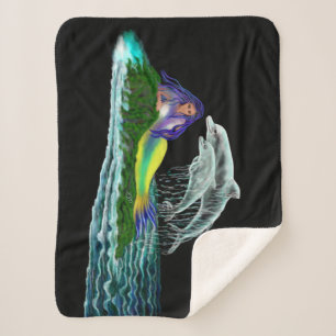Meerjungfrau mit Delphinen Sherpadecke