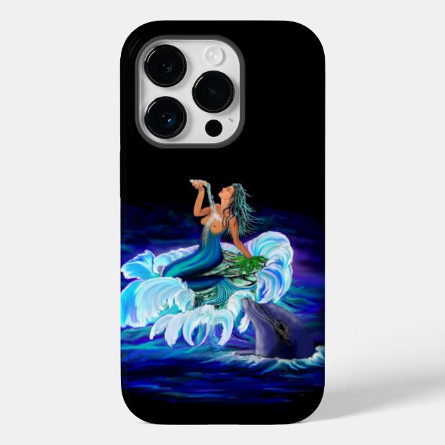 Meerjungfrau mit Dolphin Case-Mate iPhone Hülle (Rückseite)