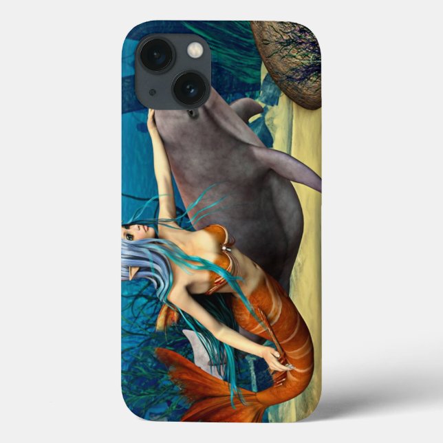 Meerjungfrau mit Dolphin Case-Mate iPhone Hülle (Rückseite)