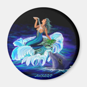 Meerjungfrau mit Dolphin Magnet