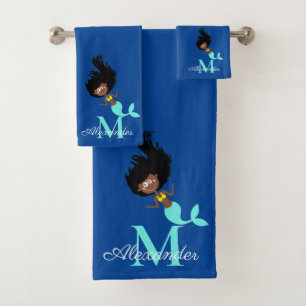 Meerjungfrau mit Dreadlocks Haar Girl Bath Handtuc Badhandtuch Set
