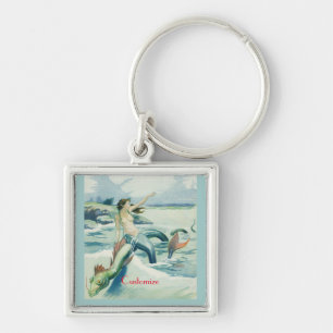Meerjungfrau mit fließendem Thunder_Cove Schlüsselanhänger