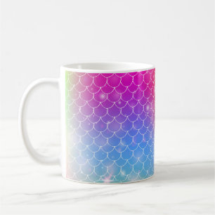 Meerjungfrau mit Kawaii Regenbogenwaage Kaffeetasse