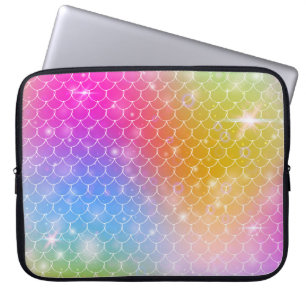Meerjungfrau mit Kawaii Regenbogenwaage Laptopschutzhülle