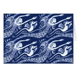 Meerjungfrau mit Perlen und Seepferd