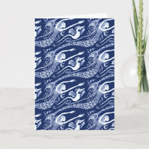 Meerjungfrau mit Perlen und Seepferd Karte