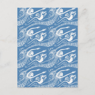 Meerjungfrau mit Perlen und Seepferd Postkarte