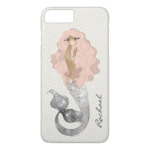 Meerjungfrau mit rosa Haar und Monogramm Case-Mate iPhone Hülle