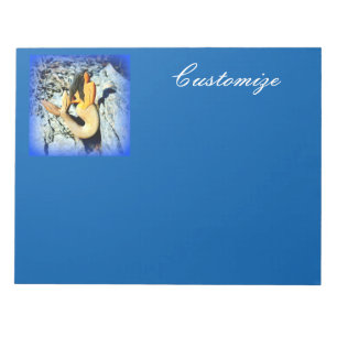 Meerjungfrau mit schwarzer Haare, kundenspezifisch Notizblock