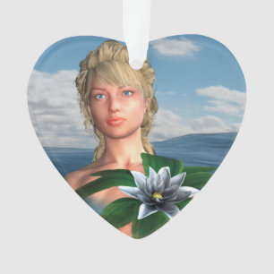 Meerjungfrau mit Water Lily Blume Ornament
