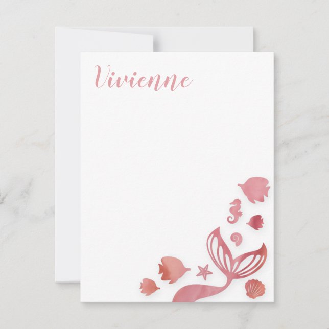 Meerjungfrau Mitteilungskarte (Vorderseite)