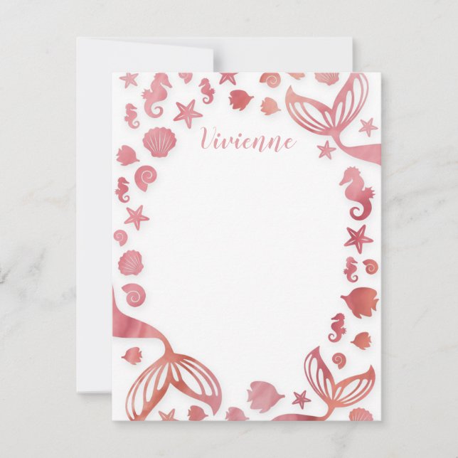 Meerjungfrau Mitteilungskarte (Vorderseite)