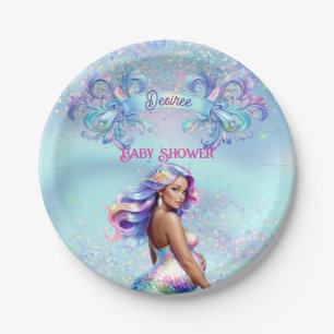 Meerjungfrau Mom Schwangerschaft Baby Shower Pappteller