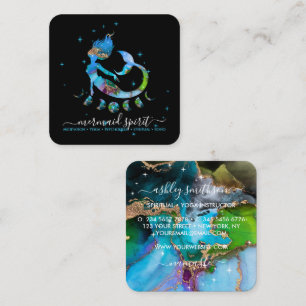 Meerjungfrau Mond spirituelles Tarot-Lesen Zodiak Quadratische Visitenkarte