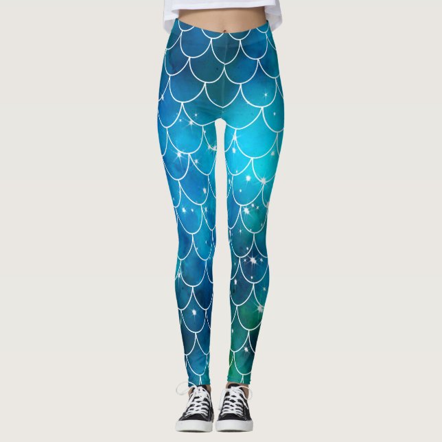 Meerjungfrau-Muster-Leggings Leggings (Vorderseite)