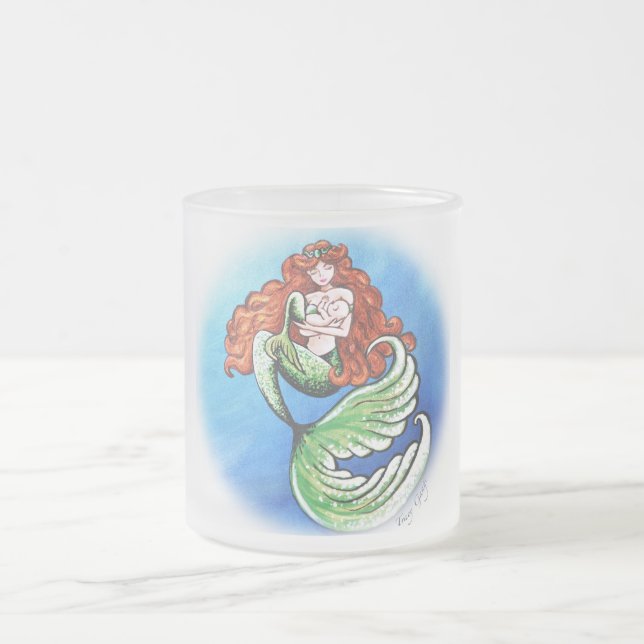 Meerjungfrau-Mutter Frosted Glass Mug Mattglastasse (Mittel)