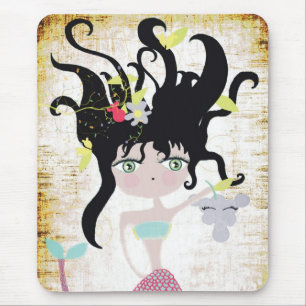 Meerjungfrau Mystik Schwimmerin vintage Fee himmli Mousepad
