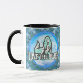 Meerjungfrau Niedliche Liebe Beach BLUE Tasse