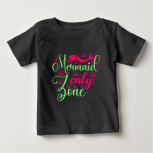 Meerjungfrau-Only-Zone in Hot Pink und Neon Grün Baby T-shirt