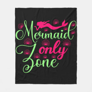 Meerjungfrau-Only-Zone in Hot Pink und Neon Grün Fleecedecke
