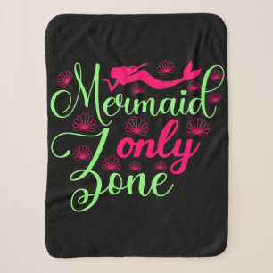 Meerjungfrau-Only-Zone in Hot Pink und Neon Grün Sherpadecke