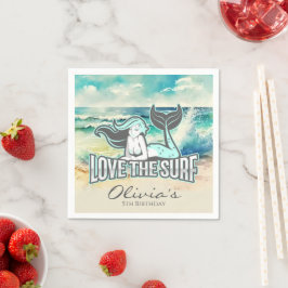 Meerjungfrau Party Liebe der Surf Serviette