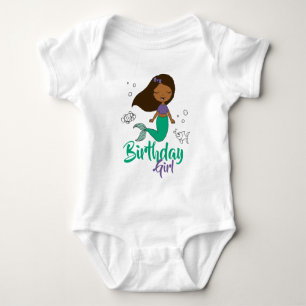 Meerjungfrau-Party Schwarzer Meerjungfrau Cartoon Baby Strampler