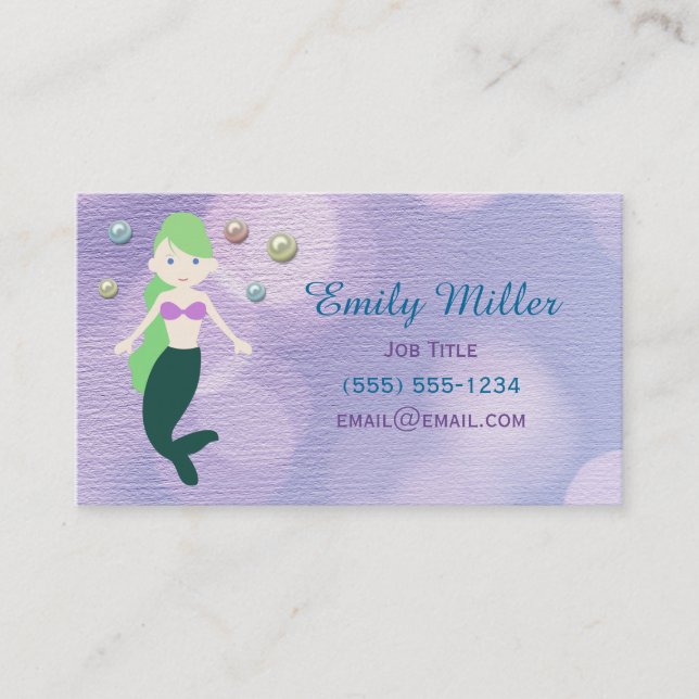 Meerjungfrau-Perlen Visitenkarte (Vorderseite)