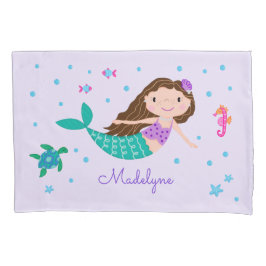 Meerjungfrau Personalisiert Lila Kissenbezug