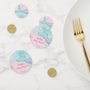 Meerjungfrau Pink Gold unter dem Sea Baby Duschkof Konfetti