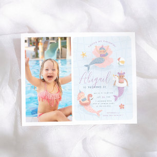 Meerjungfrau-Poolparty-Budget-Foto-Geburtstag