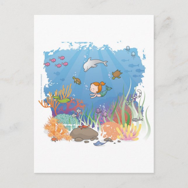 Meerjungfrau Postkarte (Vorderseite)