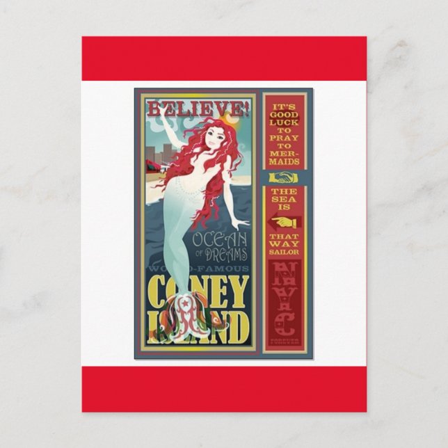 Meerjungfrau Postkarte (Vorderseite)