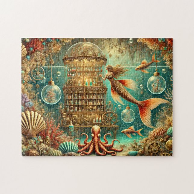 Meerjungfrau-Potionsshop Unterwasser-Steampunk-Apo Puzzle (Horizontal)
