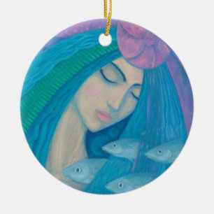 Meerjungfrau Prinzessin, Unterwasser-Fantasie, Ros Keramik Ornament