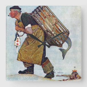 Meerjungfrau Quadratische Wanduhr