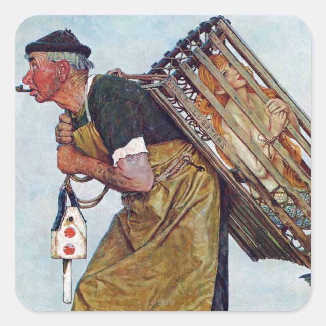 Meerjungfrau Quadratischer Aufkleber (Vorderseite)