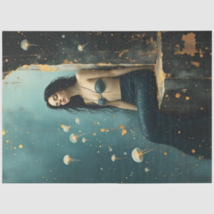 Meerjungfrau Quallen Ozean Fantasy Poster Seidenpapier