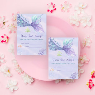 Meerjungfrau Ratet, wie viele Bonbons sich im Glas Begleitkarte